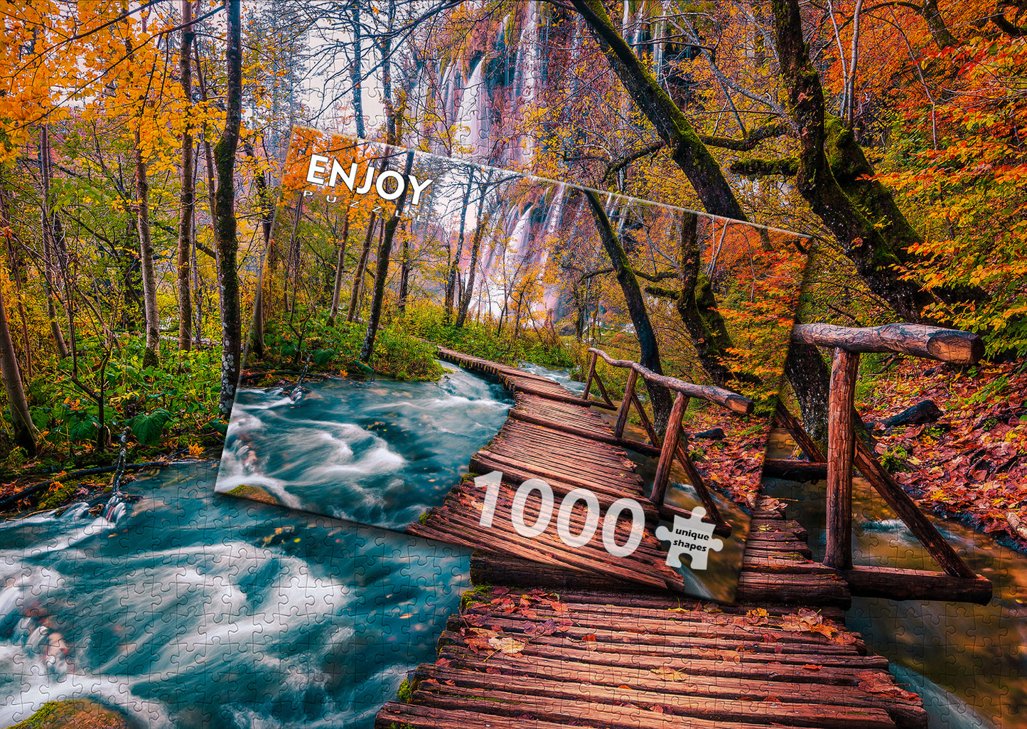 1000 Pieces Jigsaw Puzzle - Forest Stream in Plitvice (1089)