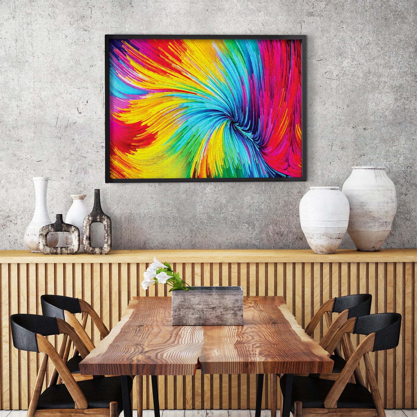 1000 Pieces Jigsaw Puzzle - Colorful Paint Swirl (1095)