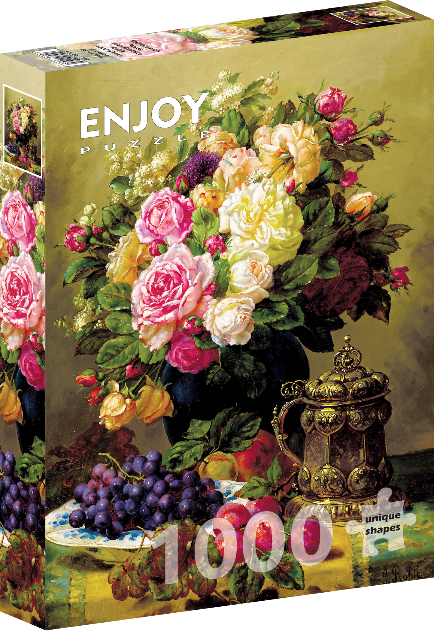 1000 Pieces Jigsaw Puzzle - Jean-Baptiste Robie: Still Life with Roses (1107)
