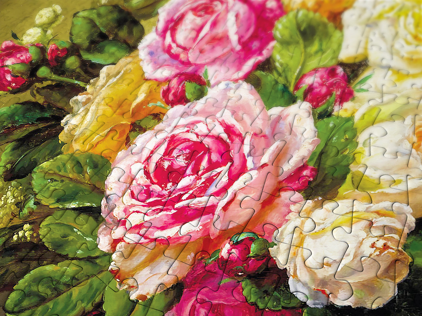 1000 Pieces Jigsaw Puzzle - Jean-Baptiste Robie: Still Life with Roses (1107)