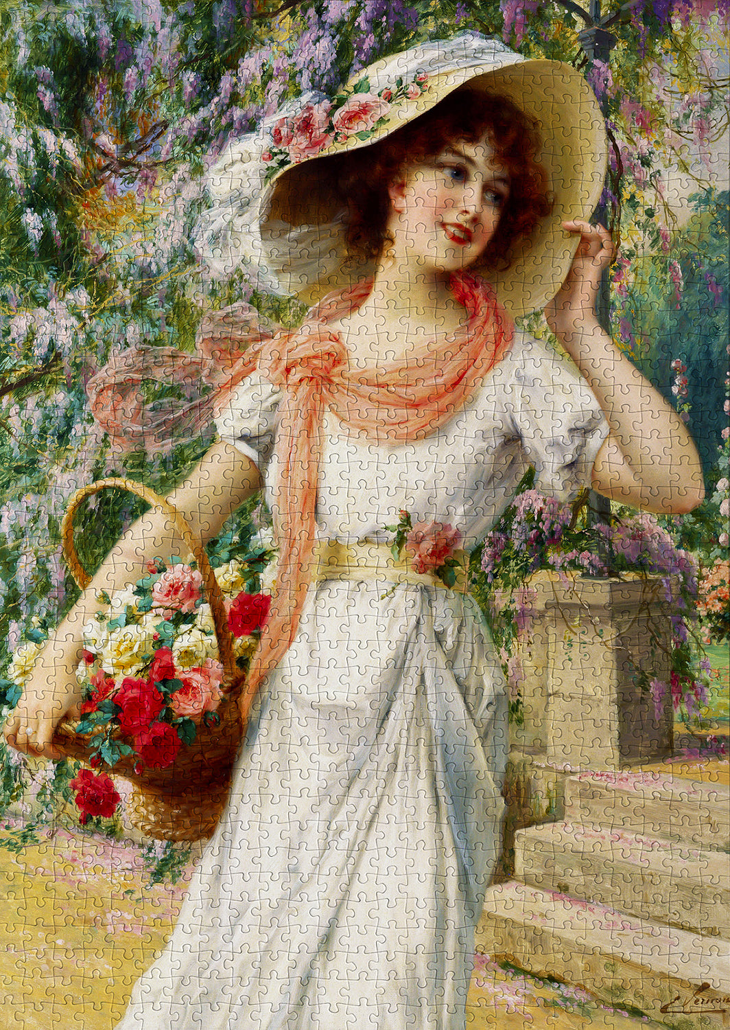 1000 Pieces Jigsaw Puzzle - Emile Vernon: The Flower Garden (1122)