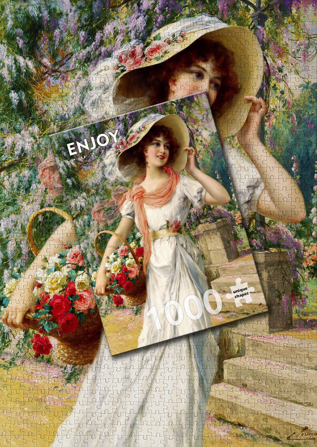 1000 Pieces Jigsaw Puzzle - Emile Vernon: The Flower Garden (1122)
