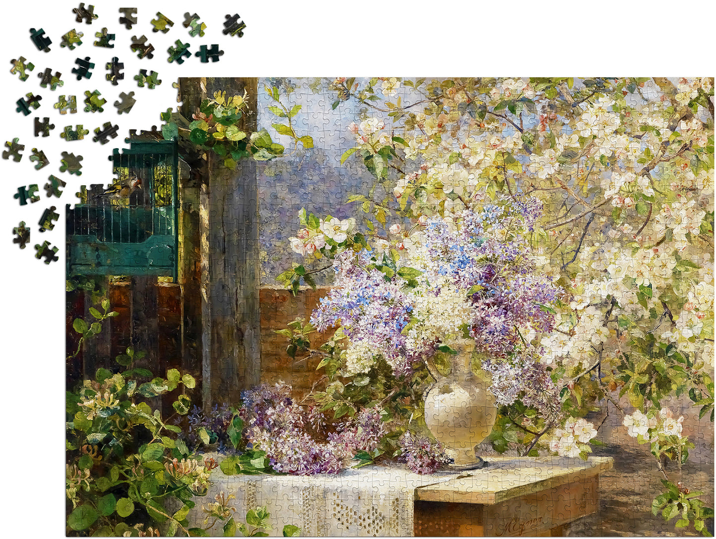 1000 Pieces Jigsaw Puzzle - Marie Egner: In the Blossoming Bower (1134)