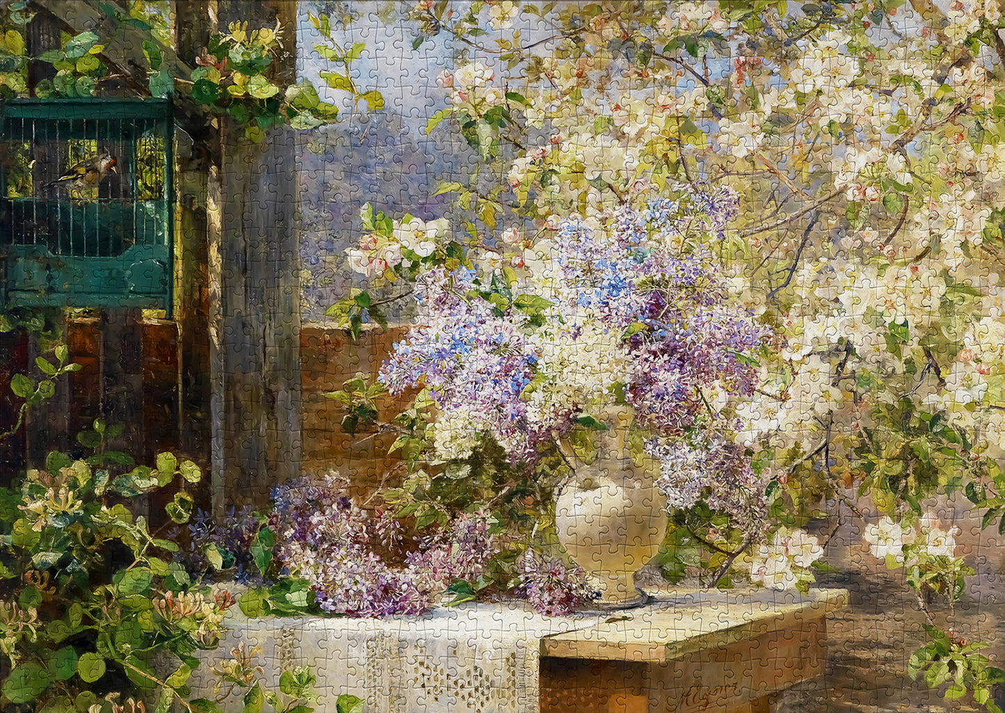 1000 Pieces Jigsaw Puzzle - Marie Egner: In the Blossoming Bower (1134)