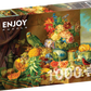 1000 Pieces Jigsaw Puzzle - Josef Schuster: Still Life with Fruit Flowers and a Parrot (1191)