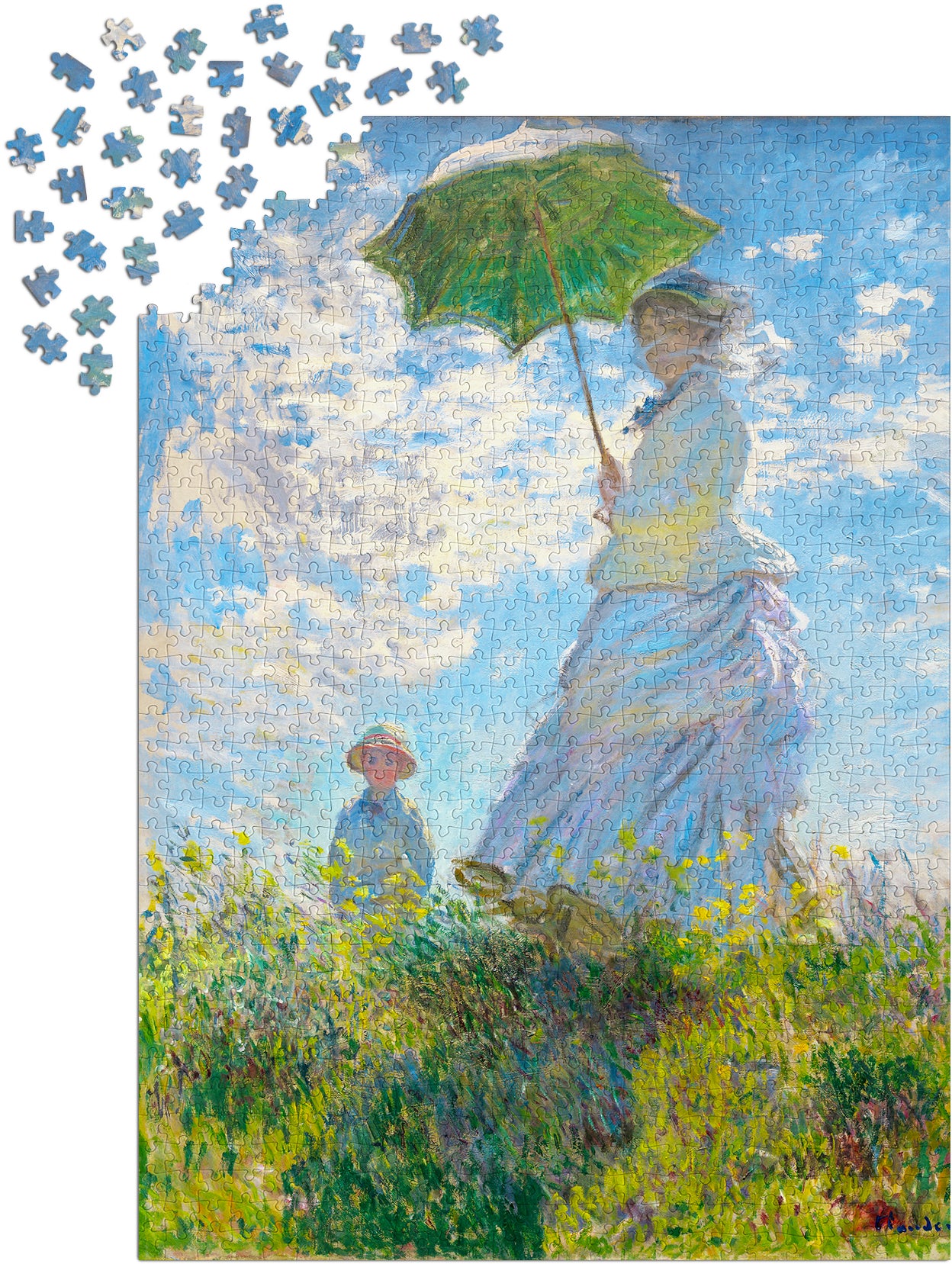 1000 Pieces Jigsaw Puzzle - Claude Monet: Woman with a Parasol (Madame Monet and Her Son) (1215)