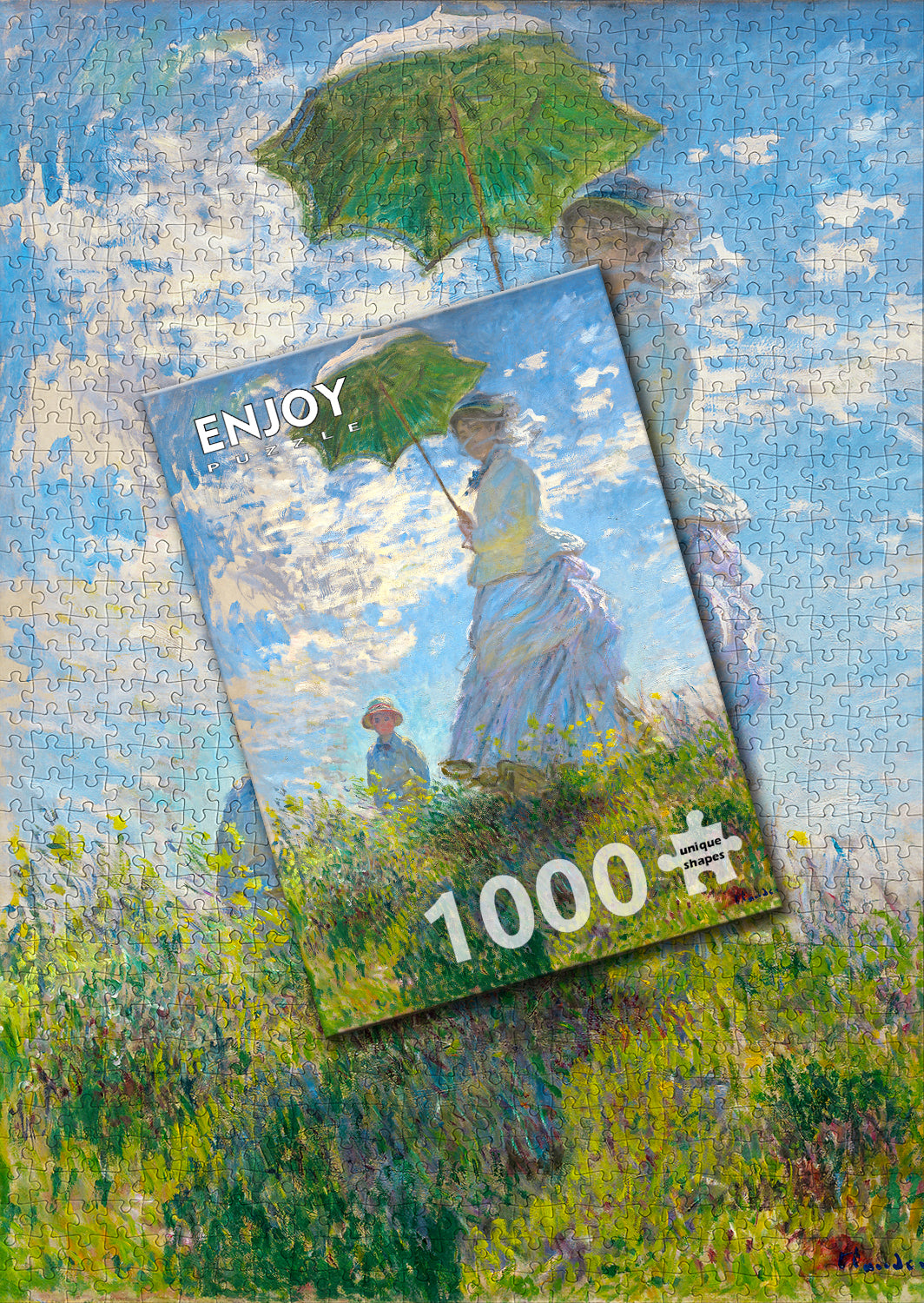 1000 Pieces Jigsaw Puzzle - Claude Monet: Woman with a Parasol (Madame Monet and Her Son) (1215)