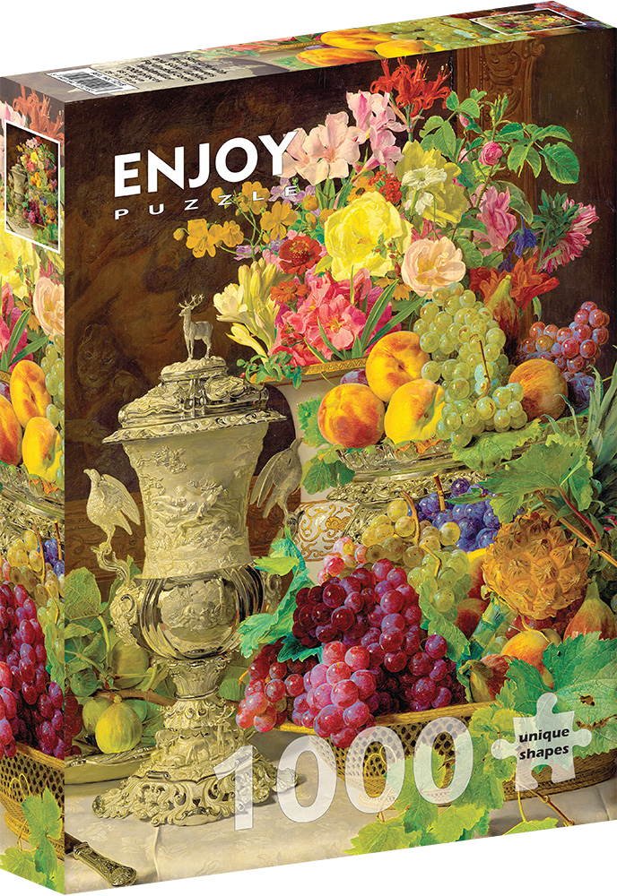 1000 Pieces Jigsaw Puzzle - Ferdinand Georg Waldmuller: Still Life with Fruits (1218)