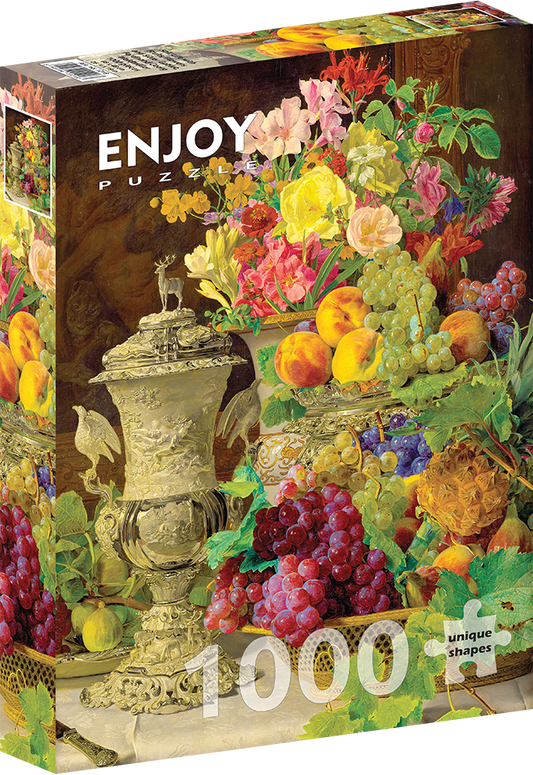 1000 Pieces Jigsaw Puzzle - Ferdinand Georg Waldmuller: Still Life with Fruits (1218)