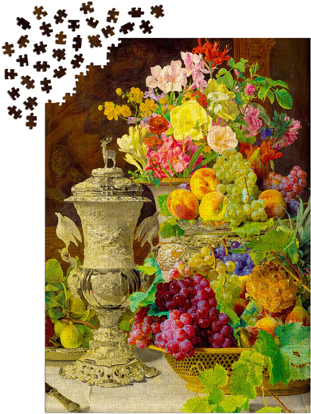 1000 Pieces Jigsaw Puzzle - Ferdinand Georg Waldmuller: Still Life with Fruits (1218)