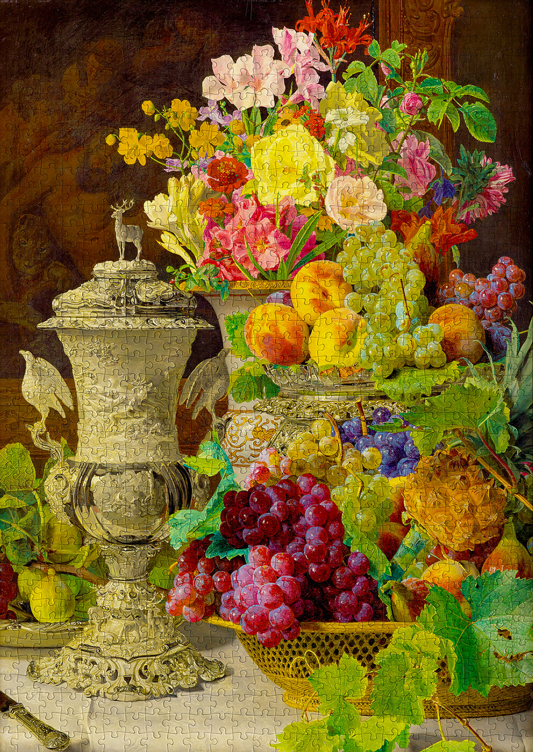 1000 Pieces Jigsaw Puzzle - Ferdinand Georg Waldmuller: Still Life with Fruits (1218)