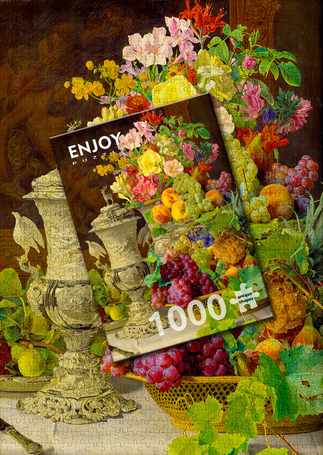 1000 Pieces Jigsaw Puzzle - Ferdinand Georg Waldmuller: Still Life with Fruits (1218)