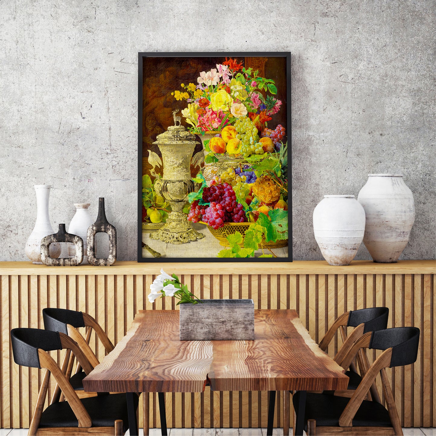 1000 Pieces Jigsaw Puzzle - Ferdinand Georg Waldmuller: Still Life with Fruits (1218)