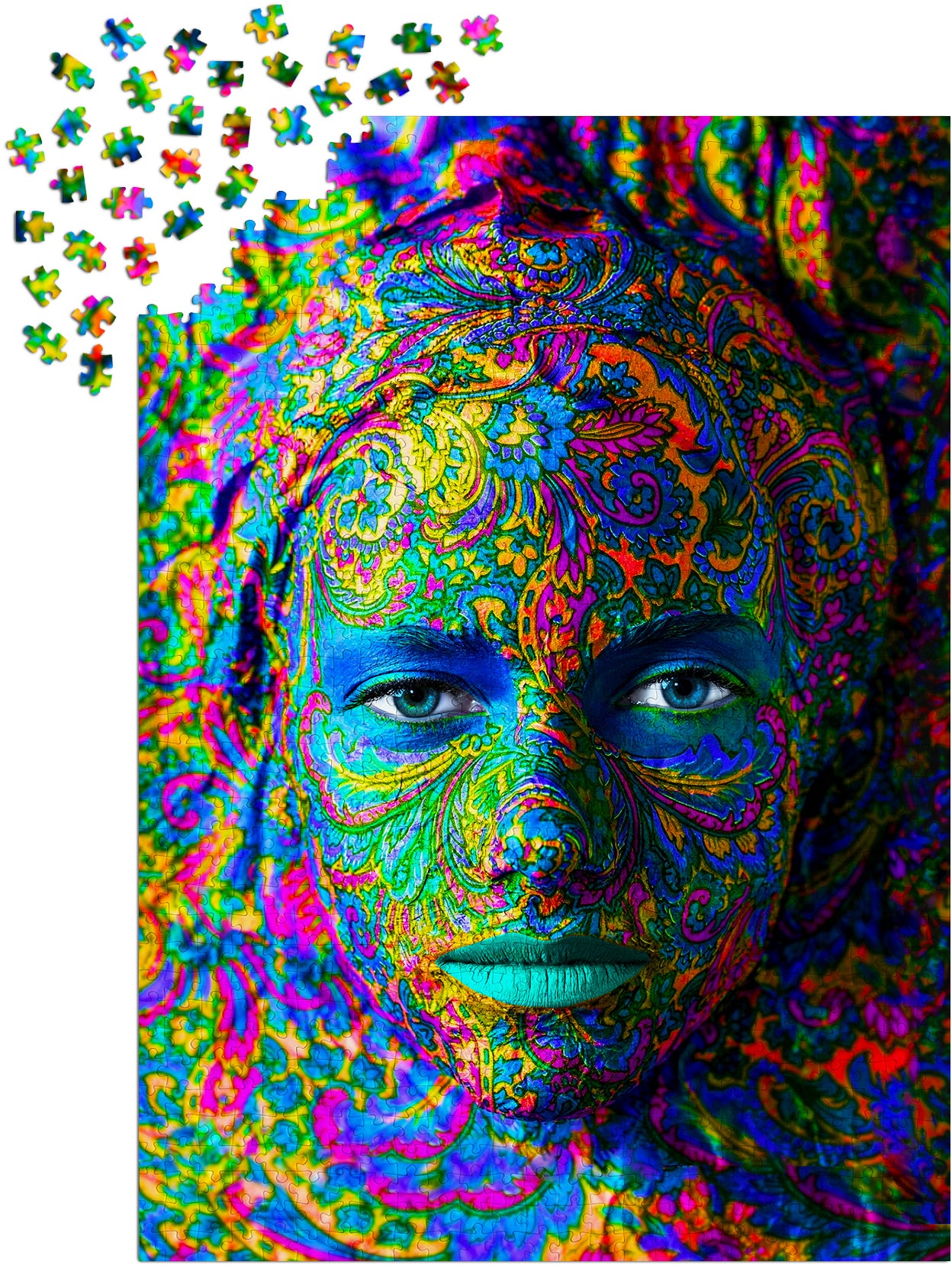 1000 Pieces Jigsaw Puzzle - Woman with Color Art Makeup (1224)