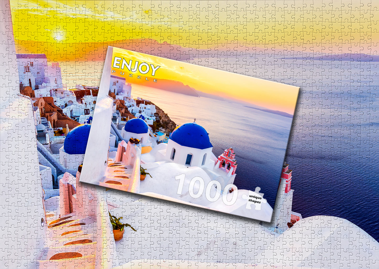 1000 Pieces Jigsaw Puzzle - Sunrise over Santorini (1230)