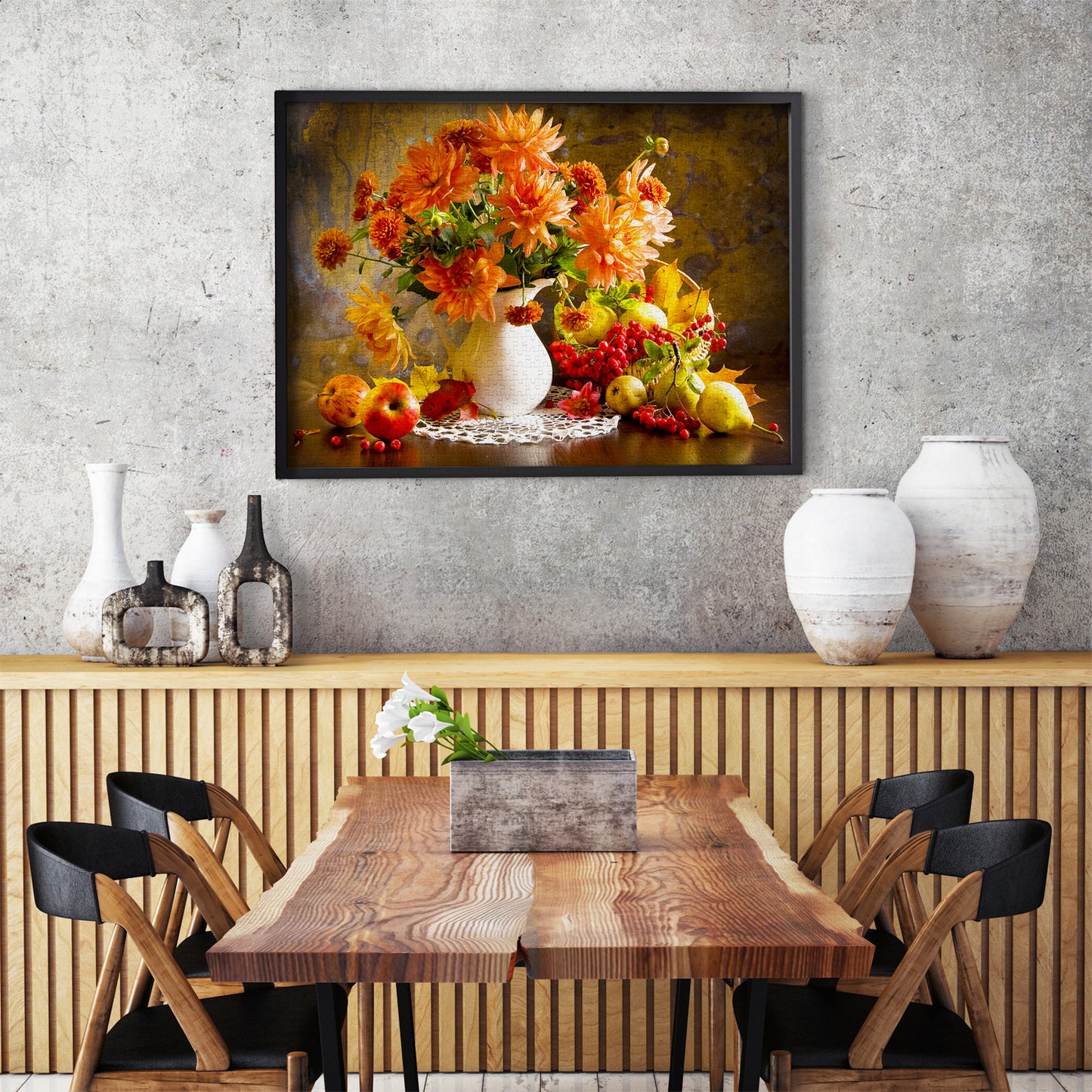 1000 Pieces Jigsaw Puzzle - Still Life with Orange Dahlias (1233)