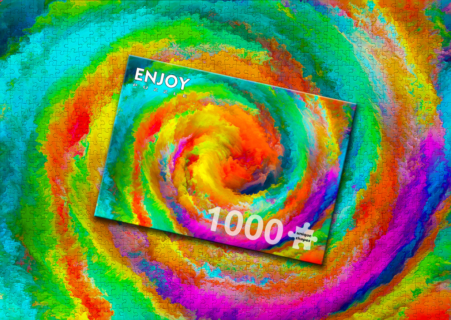 1000 Pieces Jigsaw Puzzle - Colorful Gradient Swirl (1236)