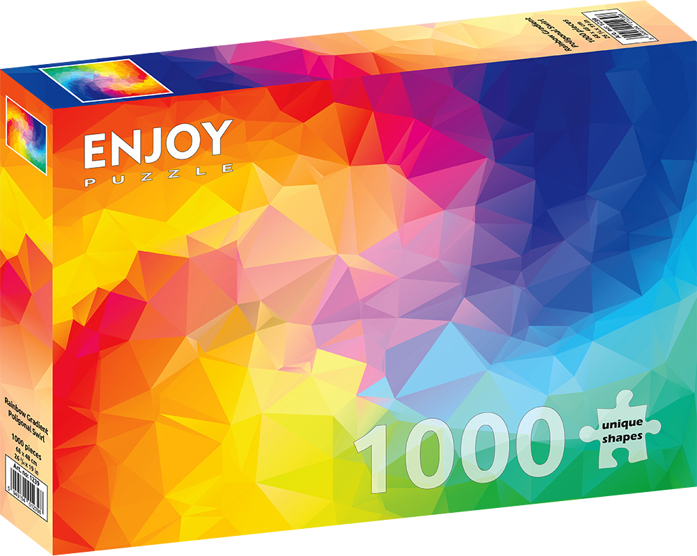 1000 Pieces Jigsaw Puzzle - Rainbow Gradient Poligonal Swirl (1239)