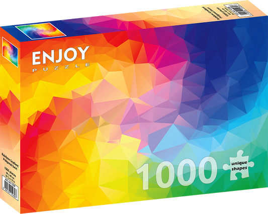 1000 Pieces Jigsaw Puzzle - Rainbow Gradient Poligonal Swirl (1239)