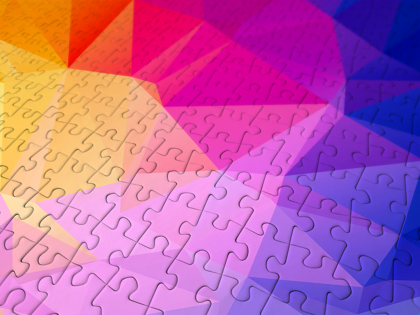 1000 Pieces Jigsaw Puzzle - Rainbow Gradient Poligonal Swirl (1239)