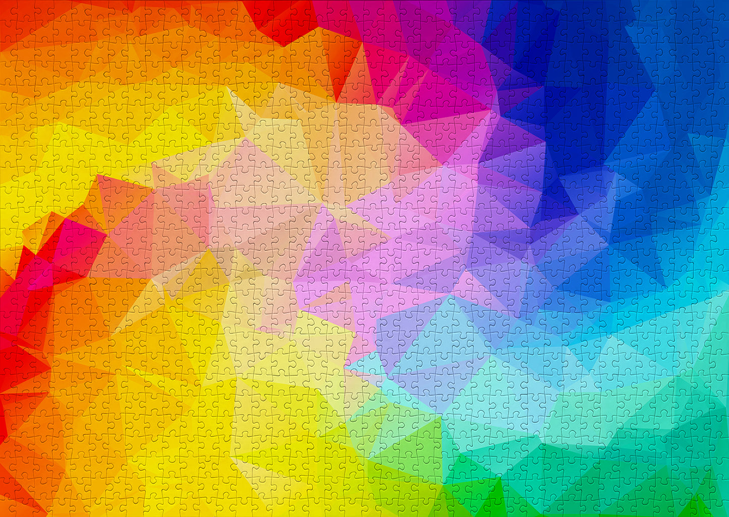 1000 Pieces Jigsaw Puzzle - Rainbow Gradient Poligonal Swirl (1239)
