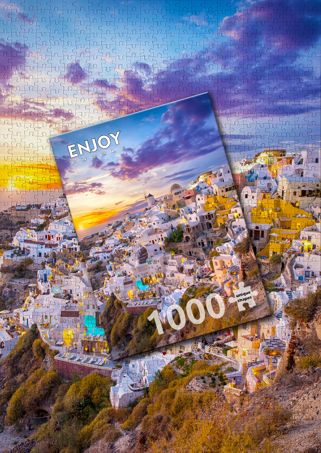 1000 Pieces Jigsaw Puzzle - Sunset over Santorini (1260)