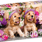 1000 Pieces Jigsaw Puzzle - Spaniel Puppies with Flower Hats (1263)
