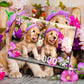 1000 Pieces Jigsaw Puzzle - Spaniel Puppies with Flower Hats (1263)