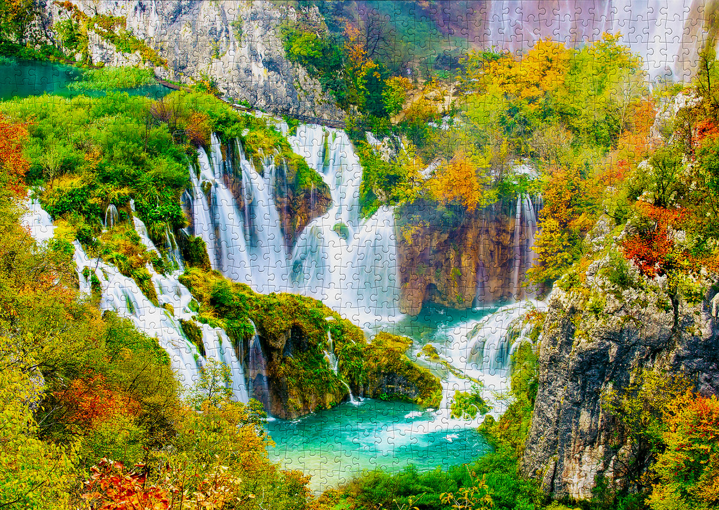 1000 Pieces Jigsaw Puzzle - Plitvice Waterfalls in Autumn (1266)