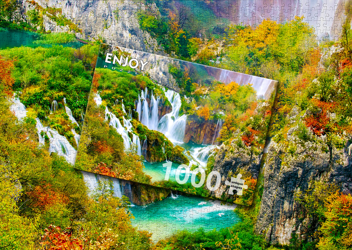 1000 Pieces Jigsaw Puzzle - Plitvice Waterfalls in Autumn (1266)