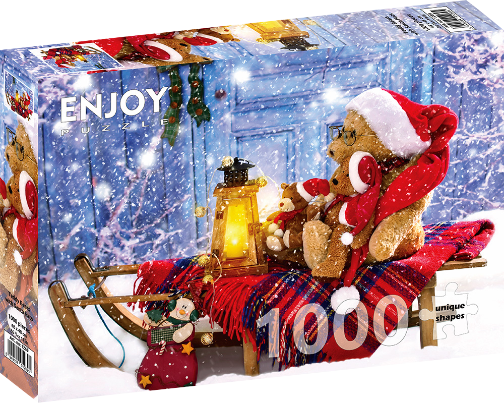 1000 Pieces Jigsaw Puzzle - Teddy Bears with Santa Hats (1269)