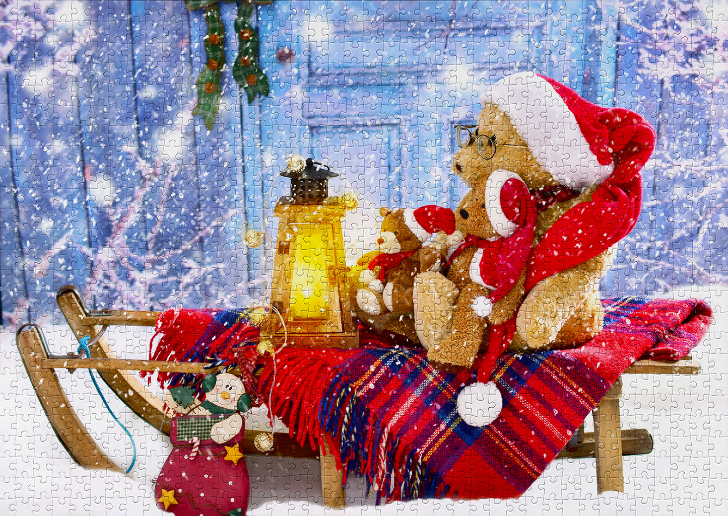 1000 Pieces Jigsaw Puzzle - Teddy Bears with Santa Hats (1269)