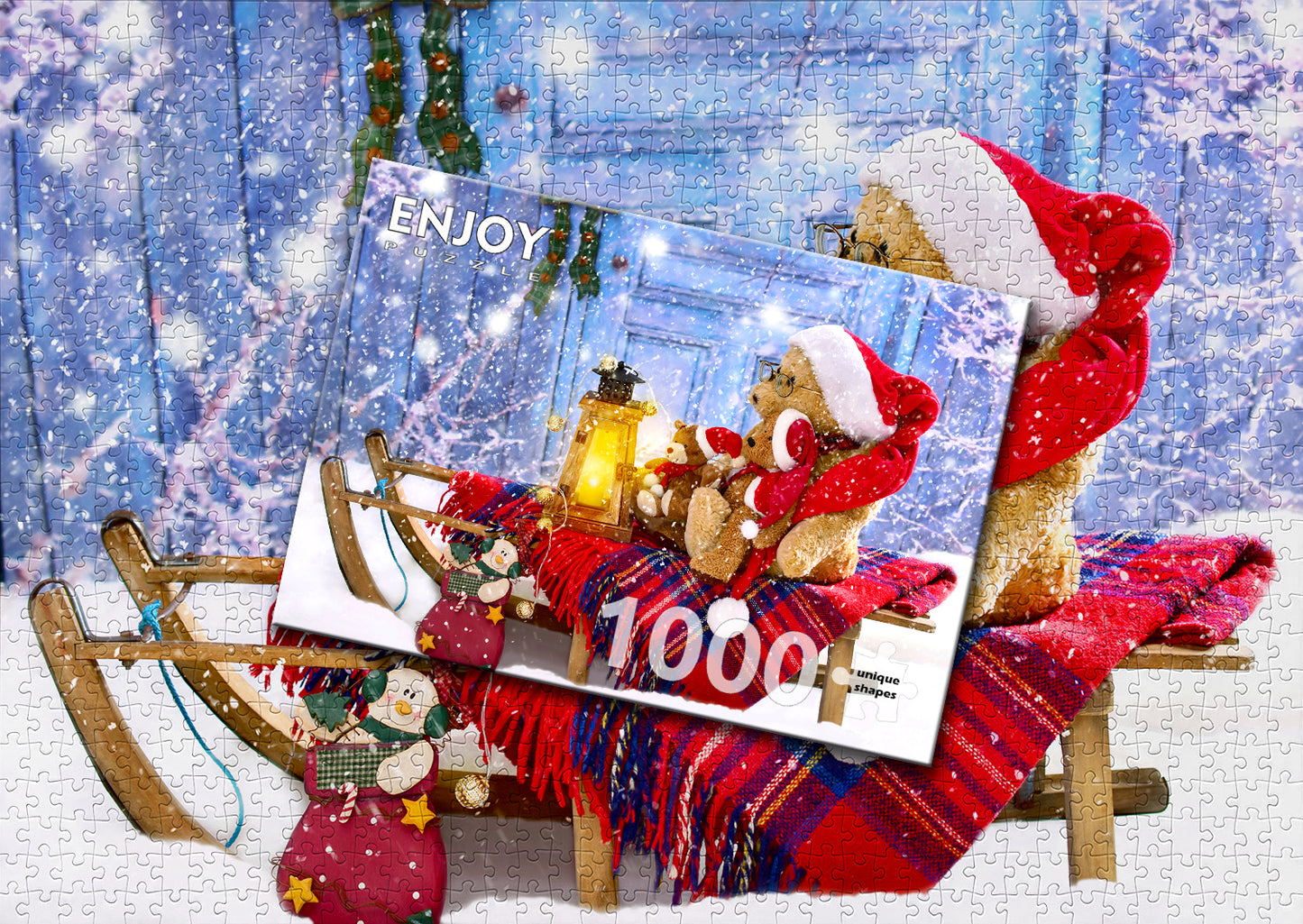 1000 Pieces Jigsaw Puzzle - Teddy Bears with Santa Hats (1269)