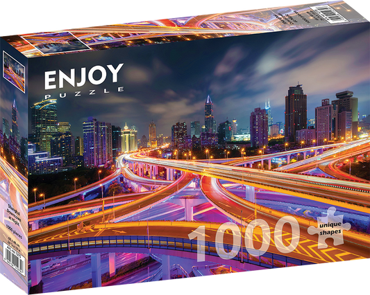 1000 Pieces Jigsaw Puzzle - Shanghai Downtown at Night (1275)
