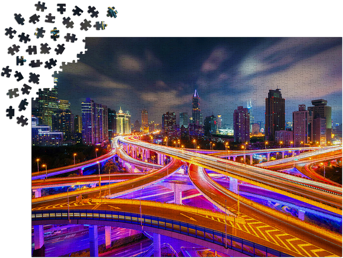 1000 Pieces Jigsaw Puzzle - Shanghai Downtown at Night (1275)