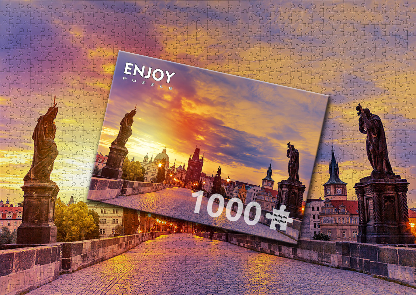 1000 Pieces Jigsaw Puzzle - Charles Bridge at Sunset (1284)