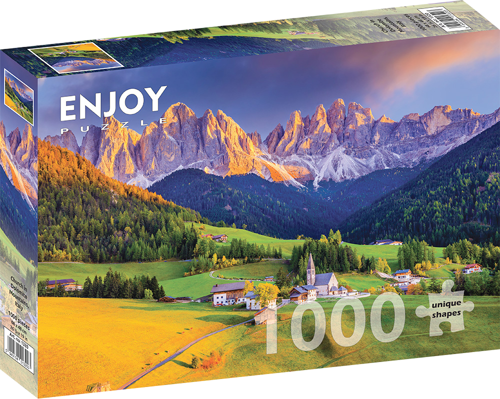 1000 Pieces Jigsaw Puzzle - Church in Dolomites Mountains (1320)