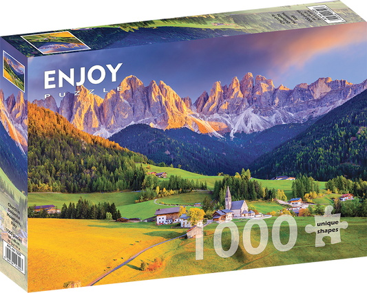 1000 Pieces Jigsaw Puzzle - Church in Dolomites Mountains (1320)