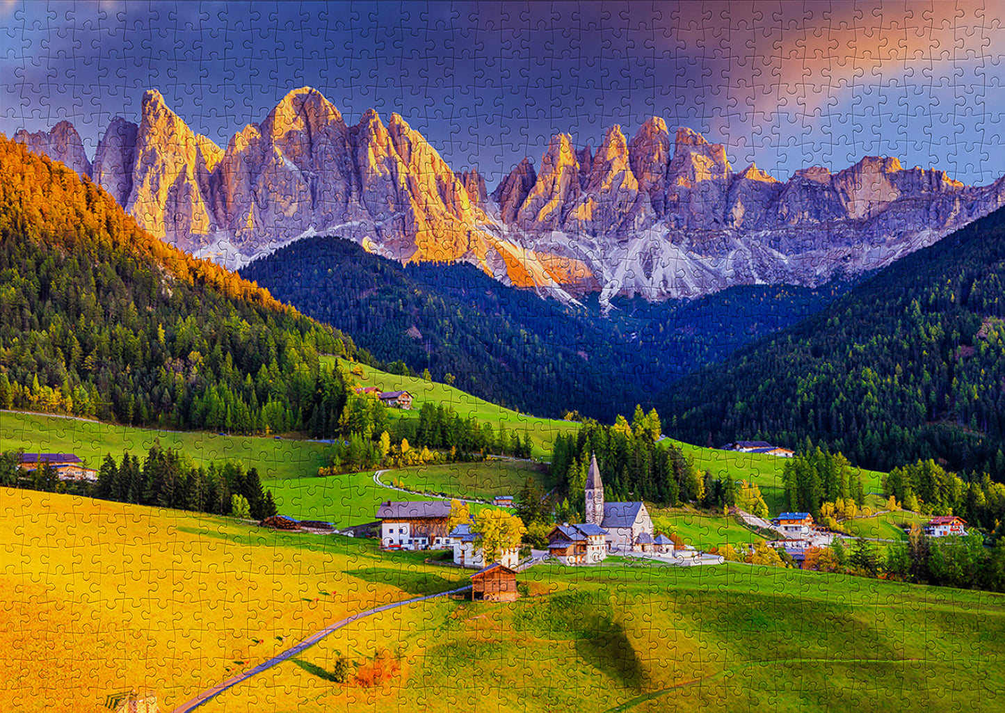 1000 Pieces Jigsaw Puzzle - Church in Dolomites Mountains (1320)