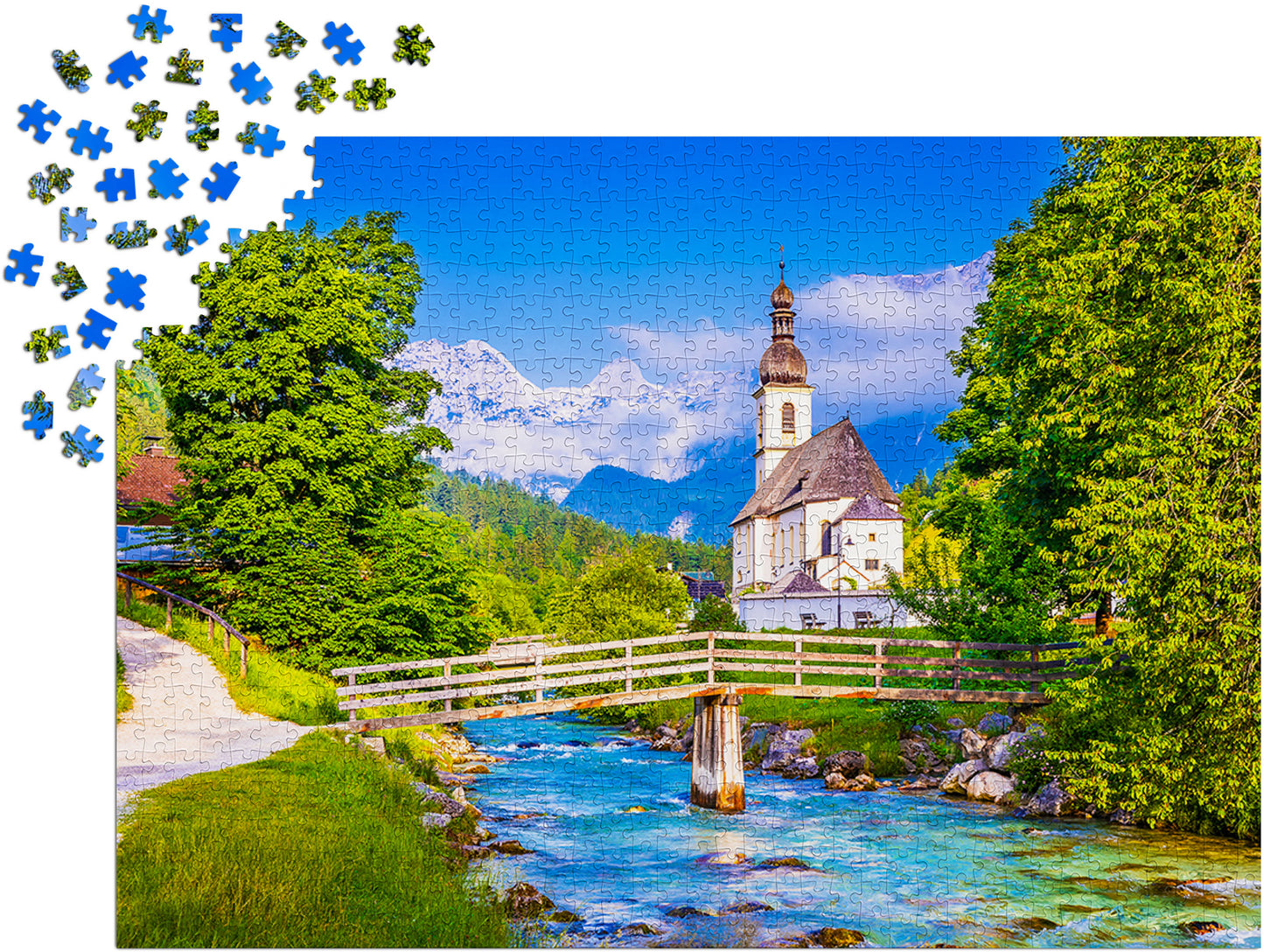 1000 Pieces Jigsaw Puzzle - Small Church in Ramsau (1323)