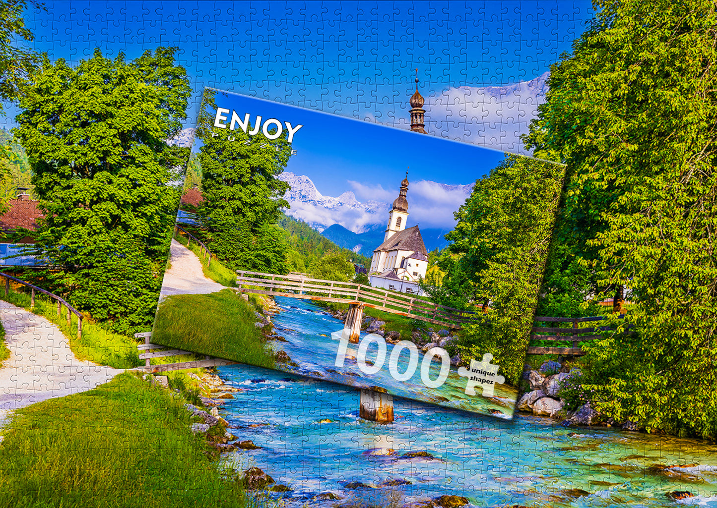 1000 Pieces Jigsaw Puzzle - Small Church in Ramsau (1323)