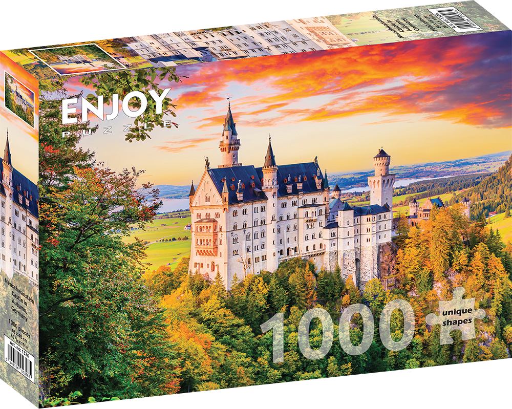Neuschwanstein Castle in Autumn - ENJOY 1000-piece jigsaw puzzle box