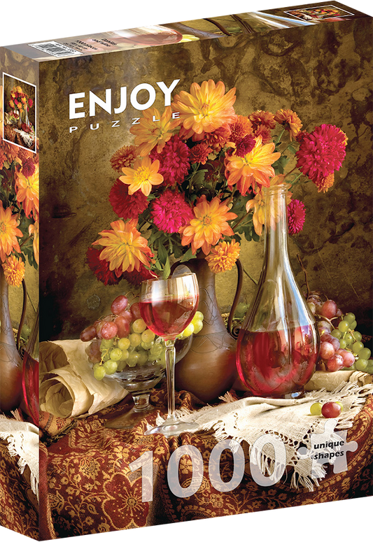 1000 Pieces Jigsaw Puzzle - Dahlias and Wine (1332)