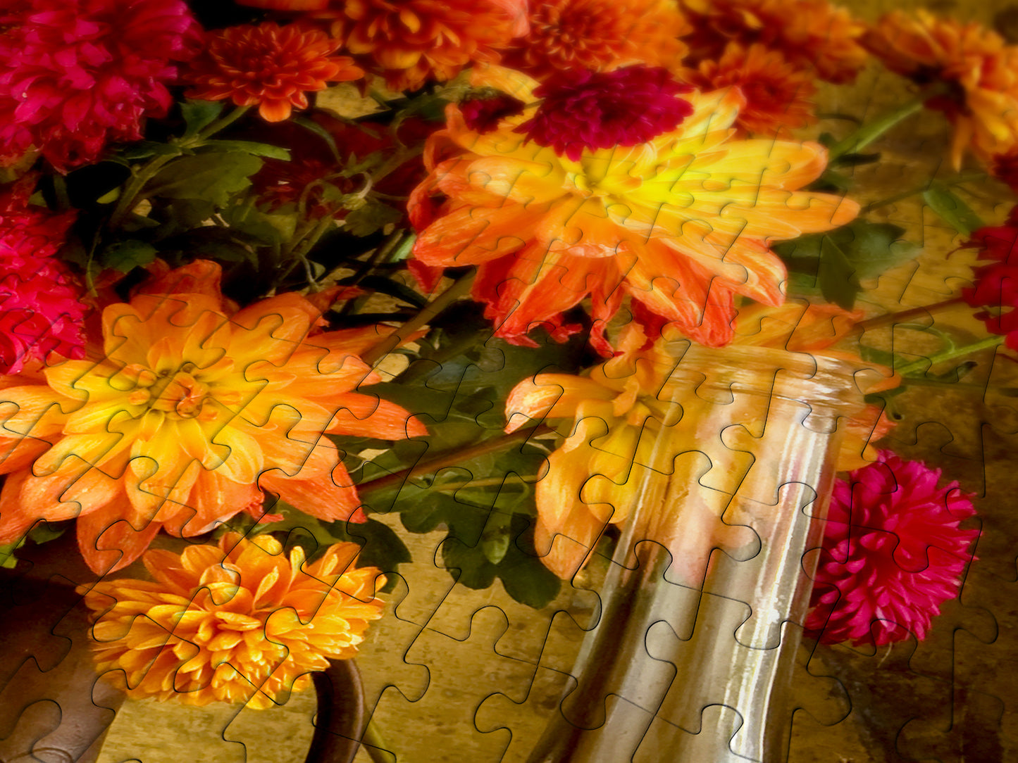 1000 Pieces Jigsaw Puzzle - Dahlias and Wine (1332)