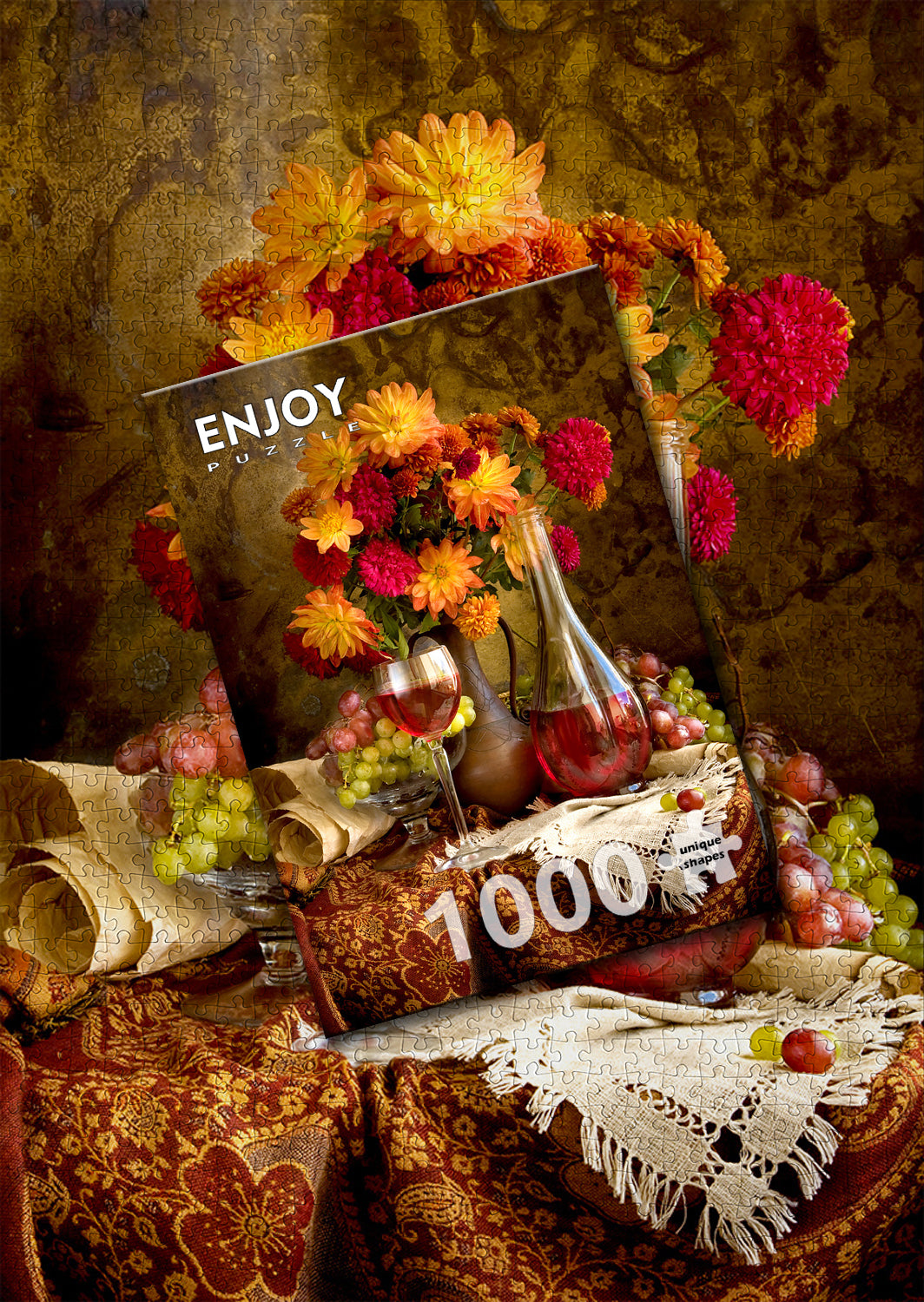 1000 Pieces Jigsaw Puzzle - Dahlias and Wine (1332)