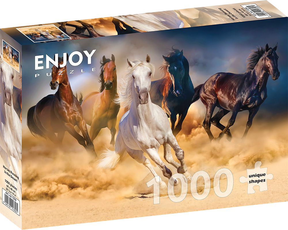1000 Pieces Jigsaw Puzzle - Horses Running in the Desert (1356)