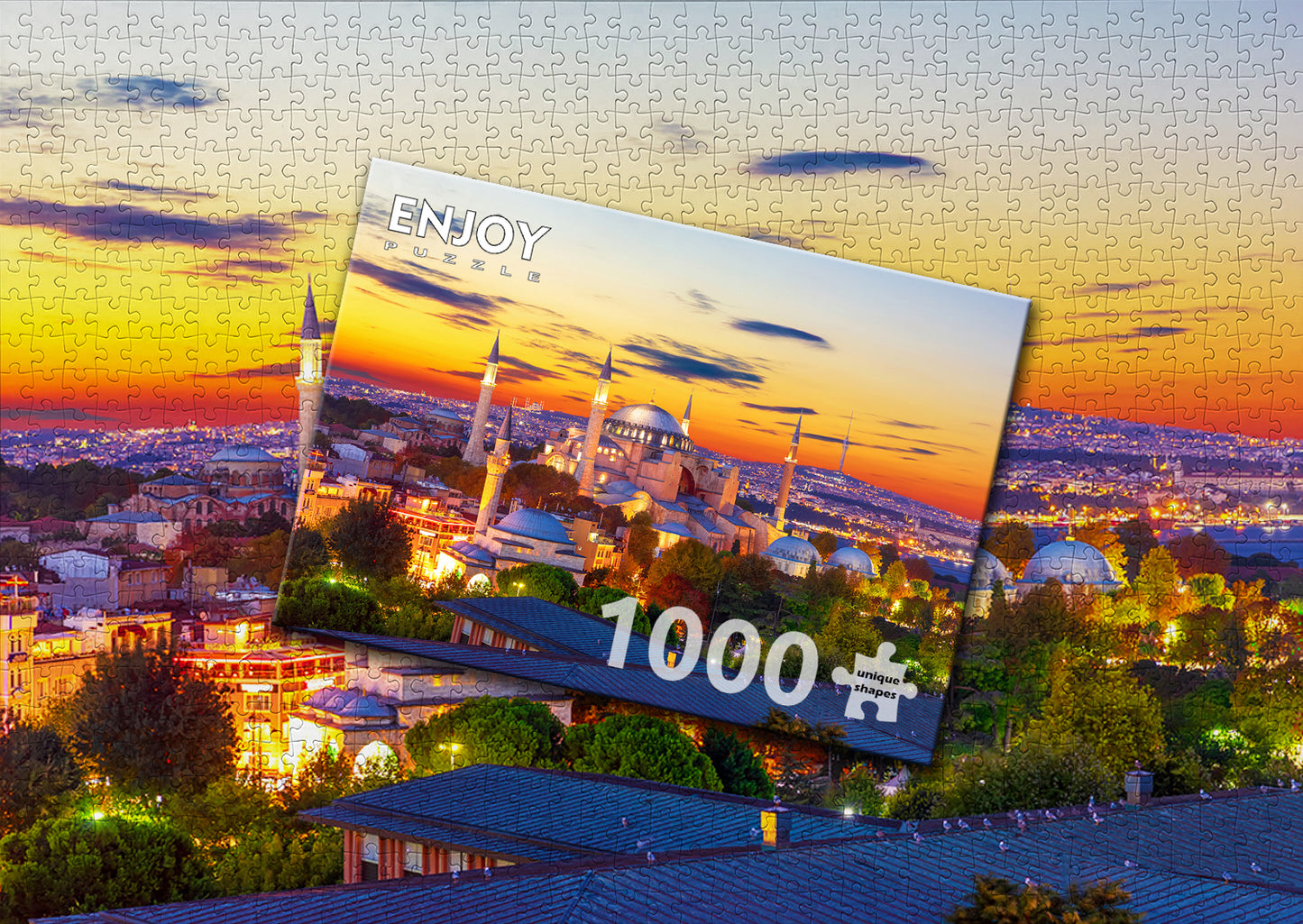 1000 Pieces Jigsaw Puzzle - Hagia Sophia at Sunset (1359)