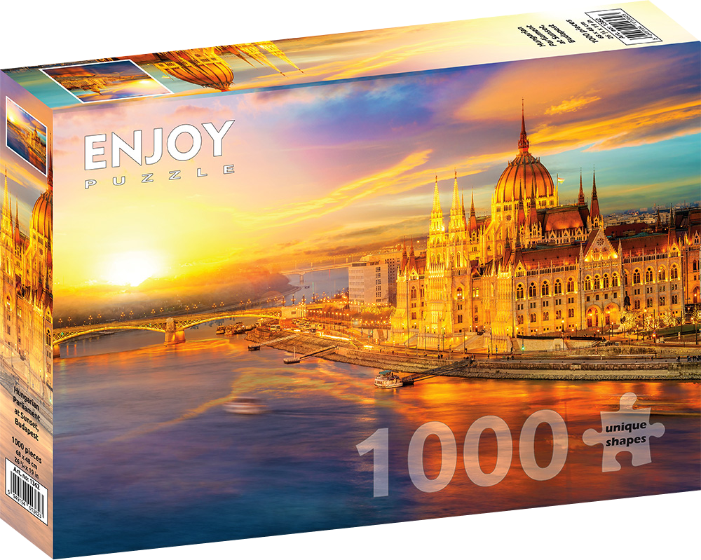 1000 Pieces Jigsaw Puzzle - Hungarian Parliament at Sunset (1362)