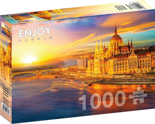 1000 Pieces Jigsaw Puzzle - Hungarian Parliament at Sunset (1362)