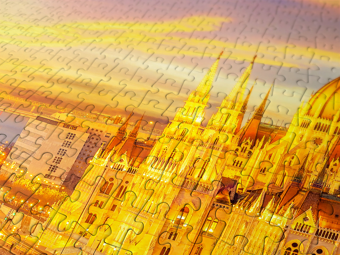1000 Pieces Jigsaw Puzzle - Hungarian Parliament at Sunset (1362)
